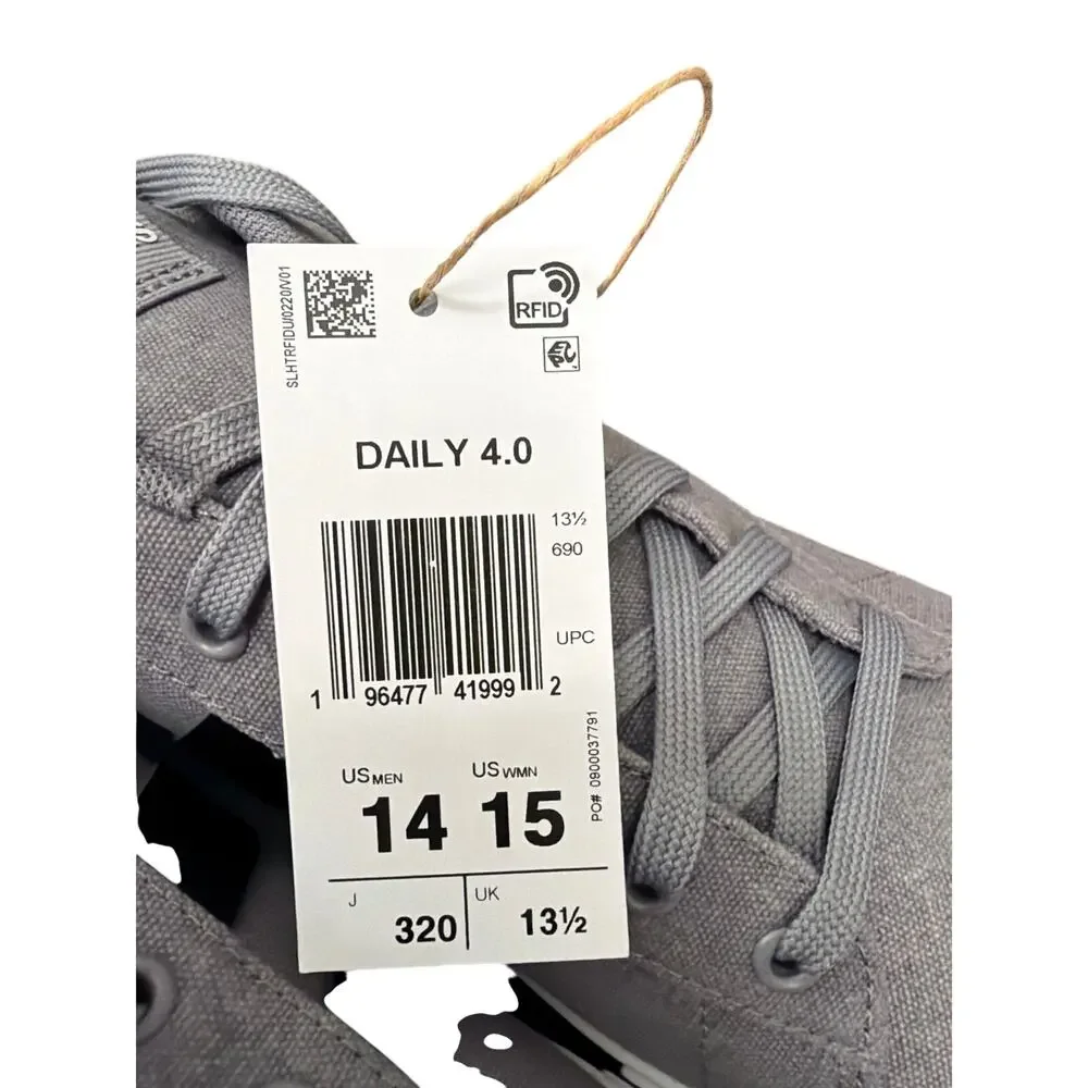 Adidas Daily 4.0 Mens Skateboarding Shoes Grey Black Sneakers IF4493 Size 14